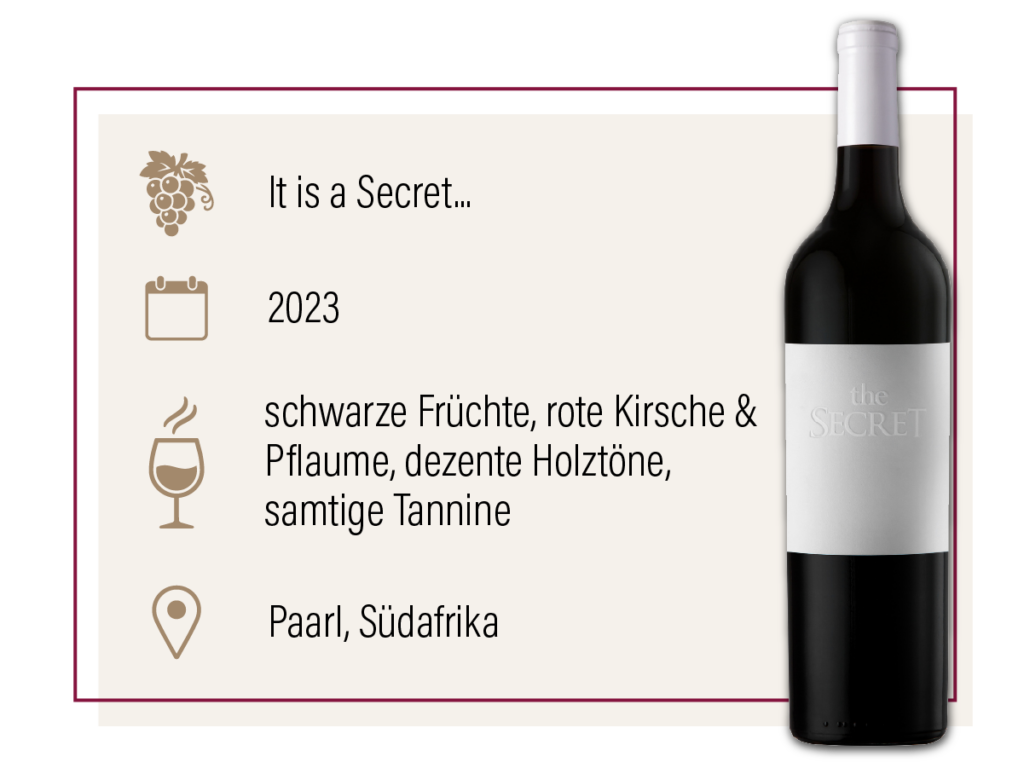 Produktdarstellung des britz brothers „the secret“ 2023 aus Südafrika mit Geschmacksbeschreibung.